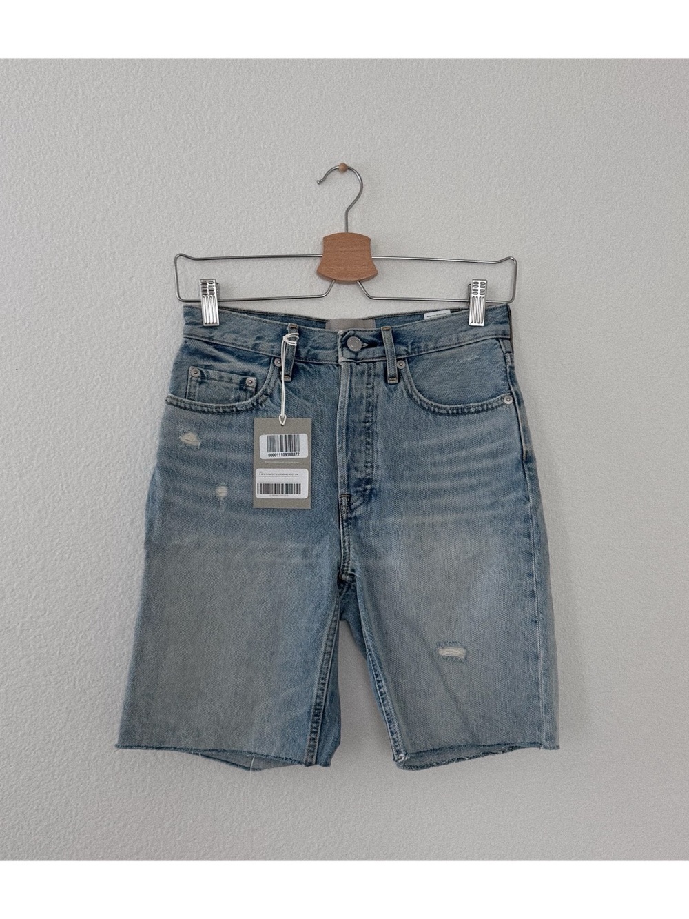 NWT everlane the 90s cheeky denim shorts - distressed